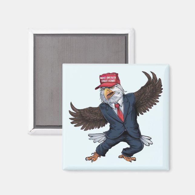 Aimant Amusant aigle américain (Recto/Verso)