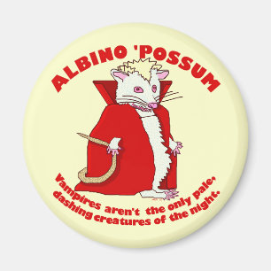Aimant Amusant Albino Possum Vampire Humour animal