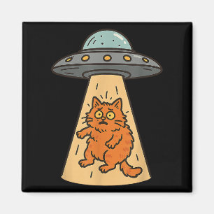 Aimant Amusant Alien Chat Enlèvement Ufo vaisseau spatial