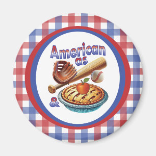 Aimant Amusant américain comme Baseball & Pomme Pie