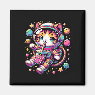 Aimant Amusant astronaute espace Kawaii Boba Tea Cat