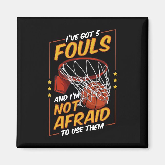 Aimant Amusant Bysketbyll Joueur 5 Fouls Défense Sortir (Devant)