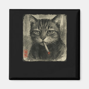 Aimant Amusant Chat triste Fumer Cigarette Mème Lover Sum
