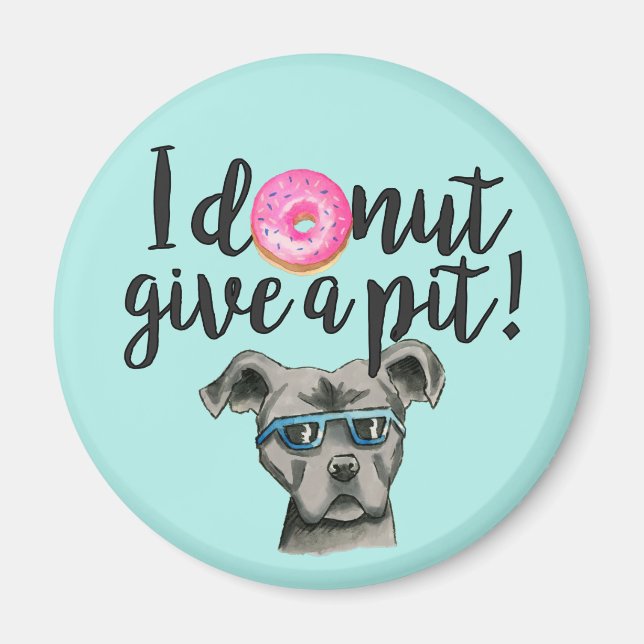 Aimant Amusant Chien et Donut de Terrier à la tire (Devant)