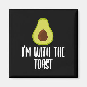 Aimant Amusant Je suis avec le toast Avocado Halloween Co