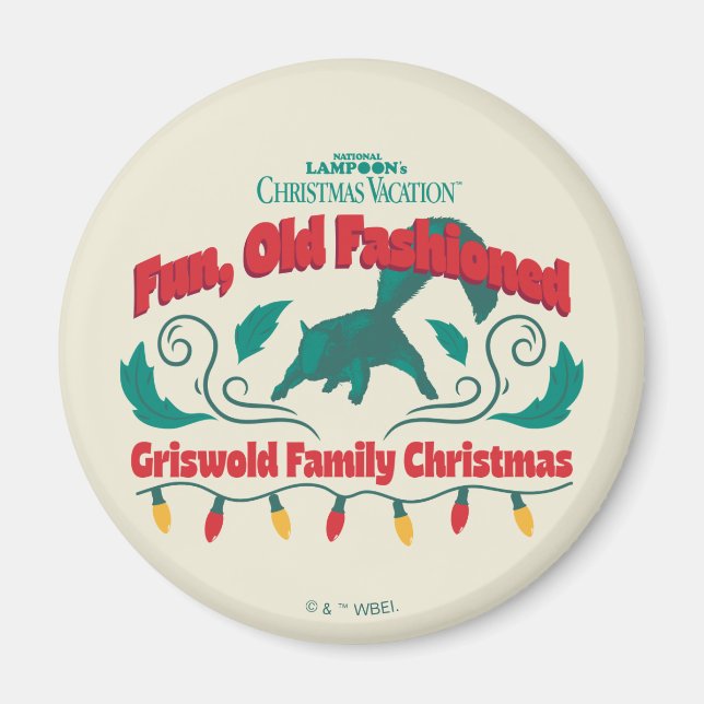 Aimant Amusant, vieux style Griswold Noël de famille (Devant)