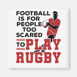 Aimant Amusante blague de rugby disant Trop effrayée pour