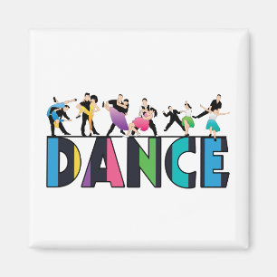 Aimant Amusement et danse rayée colorée de danseurs