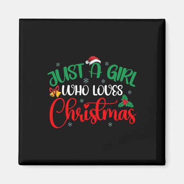 Aimant Amusez Juste Une Fille Qui Aime Les Filles De Noël (Devant)