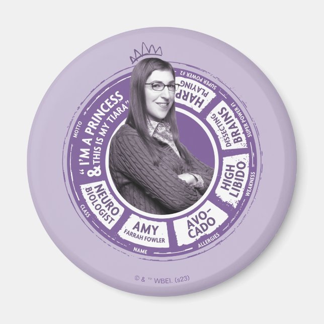 Aimant Amy Farrah Fowler - Graphique d'informations (Devant)