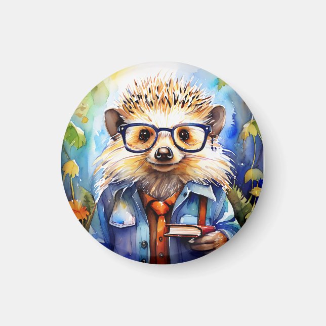 Aimant an intelligent watercolor Hedgehog (Devant)