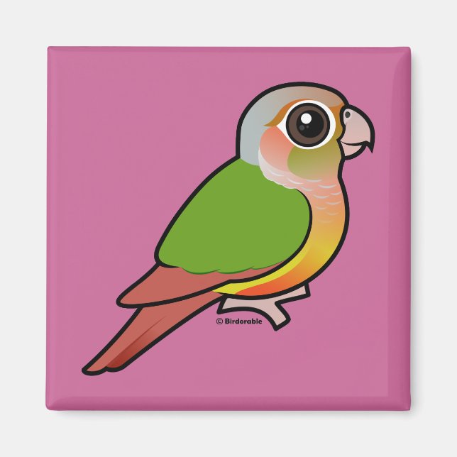 Aimant Ananas Birdorable Conure à joues vertes (Devant)