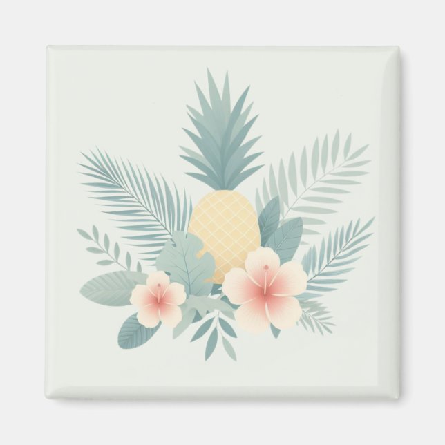 Aimant Ananas floral & Hawaiian (Devant)
