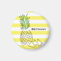 Ananas Jaune rayures été Personnalisé