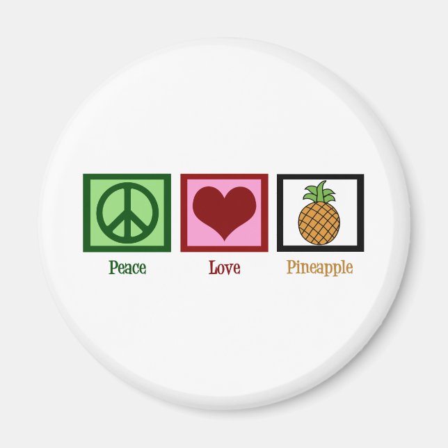 Aimant Ananas Peace Love (Devant)