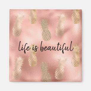 Aimant Ananas rose Glam