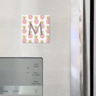 Aimant Ananas rose monogramme