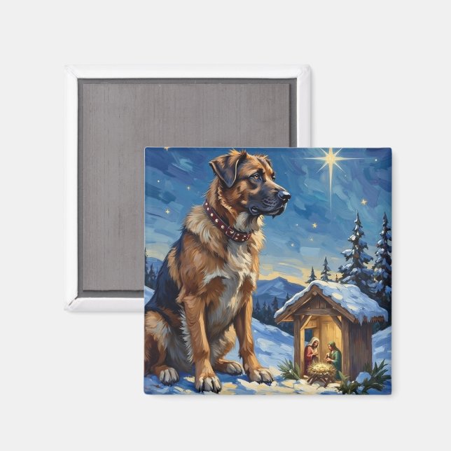 Aimant Anatolian Shepherd Dog Guarding Nativity Scene (Recto/Verso)