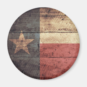 Aimant Ancien drapeau en bois du Texas ;
