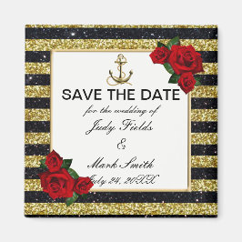 Aimant Ancre Nautique Gold Black Stripes Enregistrer La D