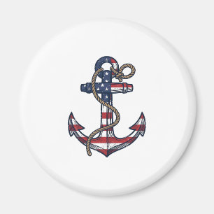 Aimant Ancre Patriotique Design Vectoriel Vintage_1