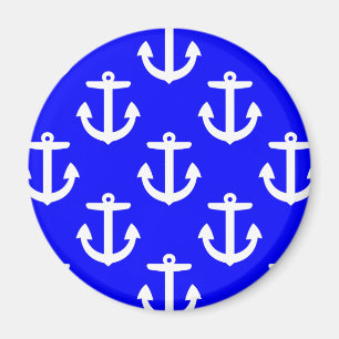 Aimant Ancres blanches sur Arrière - plan bleu