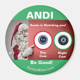 Aimant ANDI Père Noël vous regarde !Jour et nuit