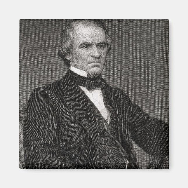 Aimant Andrew Johnson, engraved from a photographe par Th (Devant)