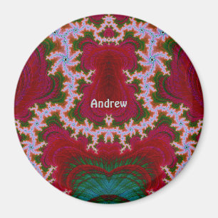 Aimant ANDREW ~ Nuances de blanc, vert, rouge Noël ~