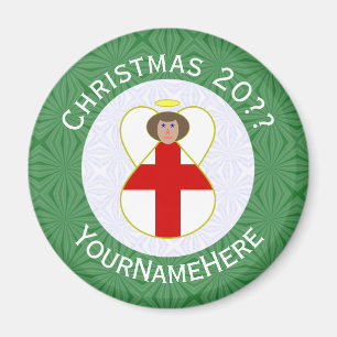Aimant Ange de Noël anglais personnalisé