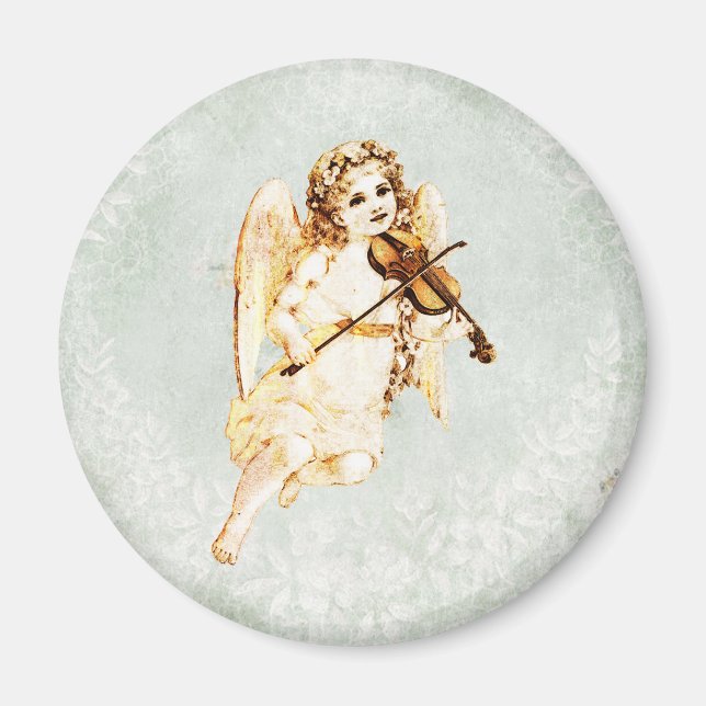Aimant Angel Jouer un violon sur Arrière - plan papier Vi (Devant)