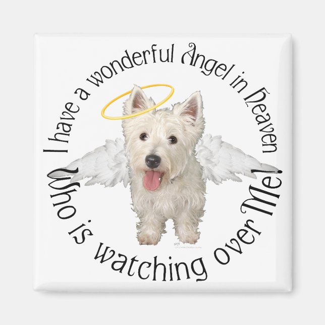 Aimant Anges gardiens Westie (Devant)