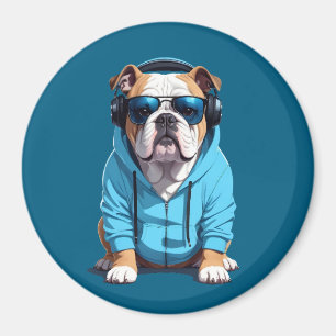 Aimant Anglais Bulldog Portant un Sweat - shirt à capuche