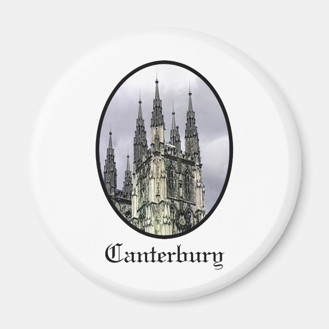 Aimant Angleterre Canterbury Church Spirals Black JGibney (Devant)