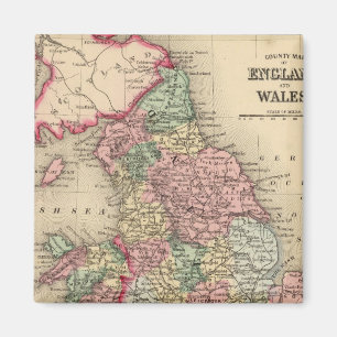 Aimant Angleterre, Pays de Galles, carte par Mitchell