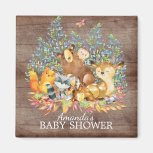 Aimant Animaux de bois Baby shower neutre Favoriser l'aim