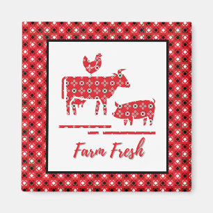 Aimant Animaux de ferme Bandana Imprimer