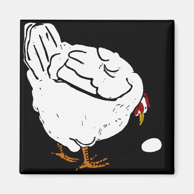 Aimant Animaux de la ferme de bois victorienne Poulets (Devant)