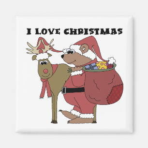 Aimant Animaux J'aime T-shirts et cadeaux de Noël