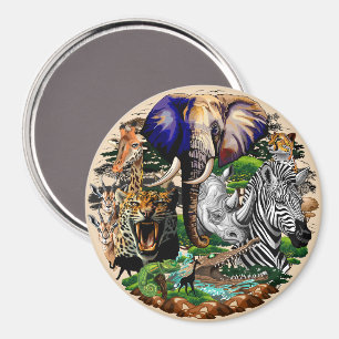 Aimant Animaux sauvages de la Savane africaine