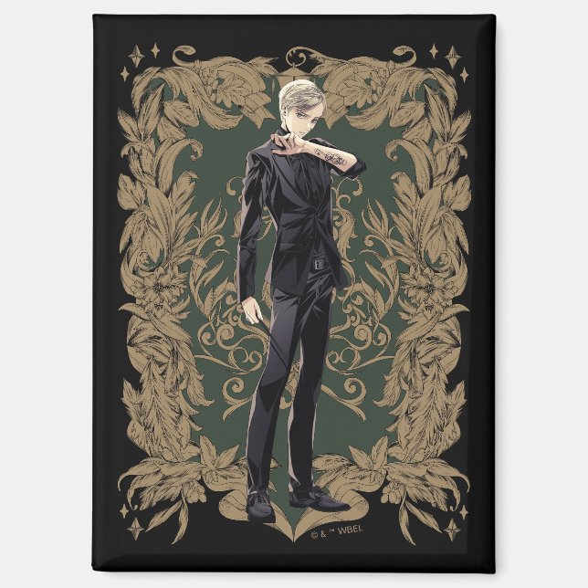 Aimant Anime Draco Malfoy Cadre Ornate (Recto)