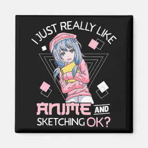 Aimant Anime Girl Waifu Who Loves Anime Ramen And Sketchi