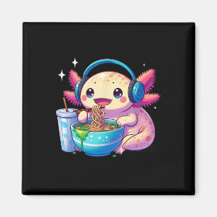 Aimant Anime Kawaii Axolotl Manger Ramen Noodles Enfants