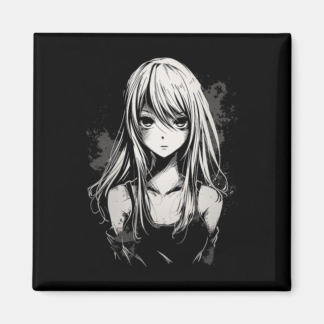 Aimant Anime Manga Motif Pixel Art Anime (Devant)