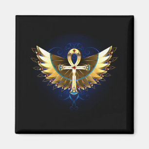 Aimant Ankh or avec ailes