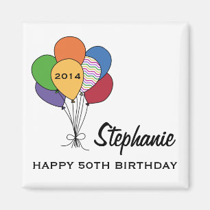 Aimant Année Date, âge, nom Anniversaire personnalisé