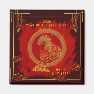 Aimant Année du Cheval de Feu , Bonne Année Lunaire