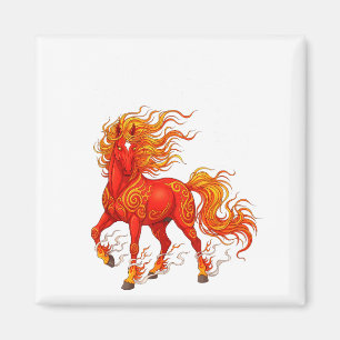 Aimant Année du cheval de feu Nouvel An chinois 2026 Zodi