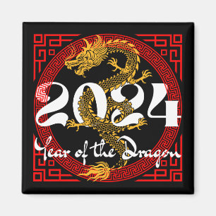 Aimant Année du Dragon 2024 Zodiac chinois
