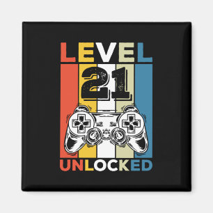 Aimant Anniversaire 21e niveau déverrouillé 21 Jeu Vintag